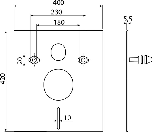 Izolační deska pro závěsné WC a bidet s příslušenstvím a krytkou (bílá)