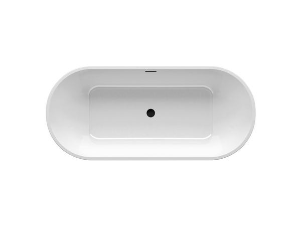 Vana SOLO 1780X800 snowwhite volně stojící, krytka přepadu a odtoku černá