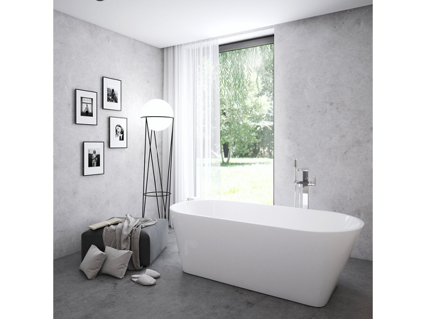 Vana SOLO 1780X800 snowwhite volně stojící, krytka přepadu a odtoku černá