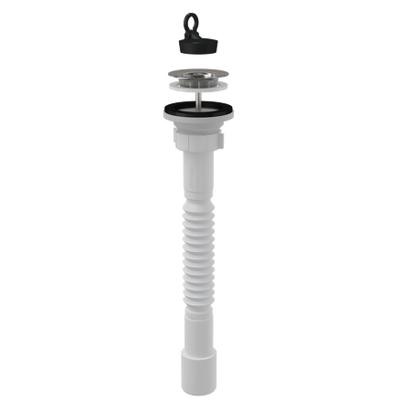 Flexi připojení 5/4"×32/40 plast + Výpust umyvadlová 5/4" s nerezovou mřížkou DN63