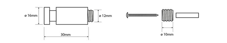 X-STEEL věšáček 30mm, broušený nerez
