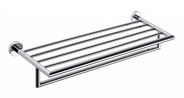 X-ROUND polička na ručníky s hrazdou 600mm, chrom