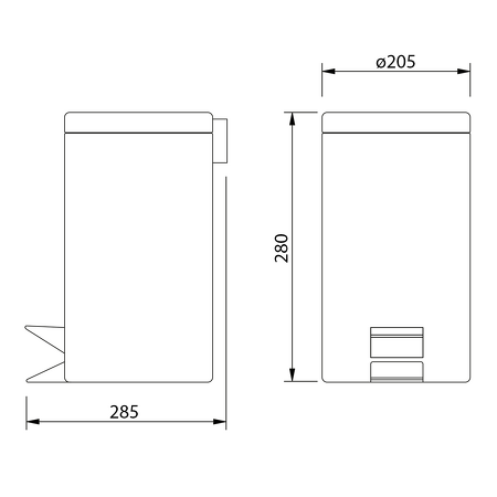 SIMPLE LINE odpadkový koš kulatý 5l, leštěný nerez