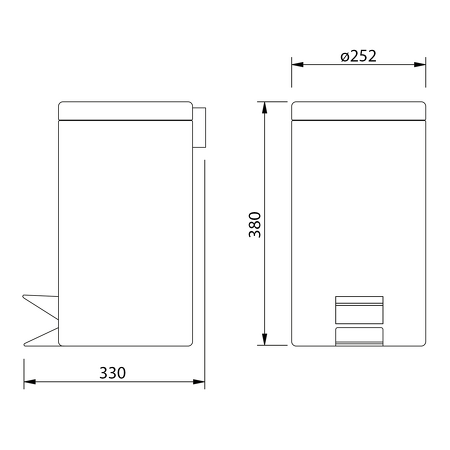 SIMPLE LINE odpadkový koš kulatý 12l, leštěný nerez