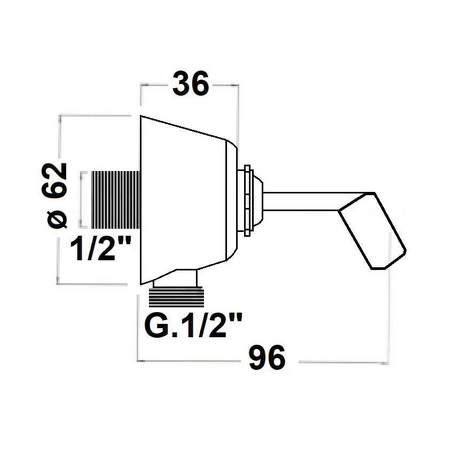 Držák sprchy otočný s vyústěním, chrom