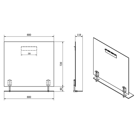 WEGA zrcadlo 800x800mm, s policí