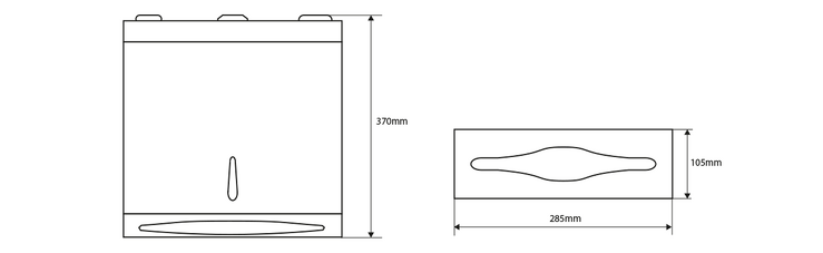 Zásobník na papírové ručníky 285x370x105mm, leštěný nerez