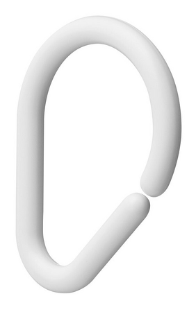 Kroužky na sprchový závěs 12 ks, plast, bílá