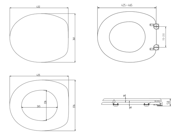 FUNNY WC sedátko s potiskem mořská hvězda, bílá