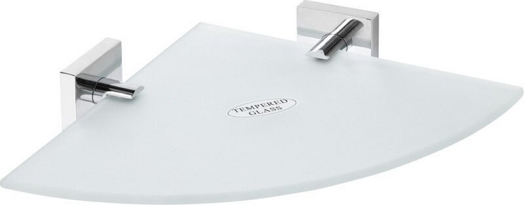 X-SQUARE polička skleněná rohová 250x55x250mm, chrom