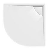 LUSSA sprchová vanička z litého mramoru se záklopem, čtvrtkruh 90x90x4cm, R550 náhledová fotka produktu