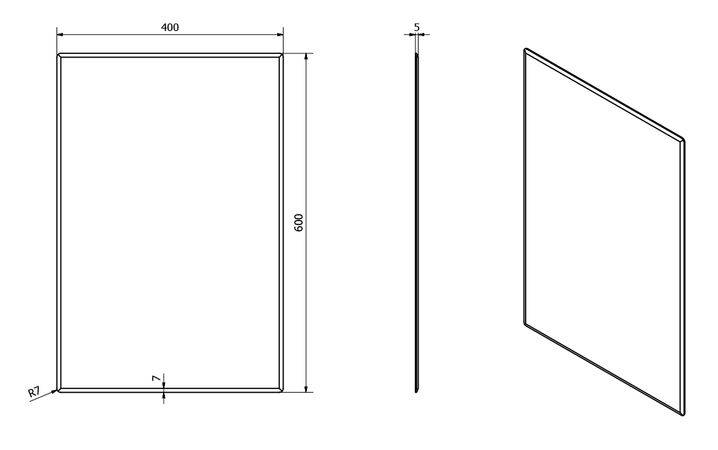 SAPHO ACCORD zrcadlo s fazetou 400x600 mm VZOR