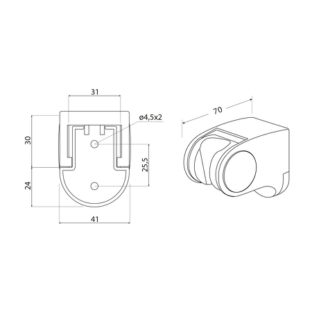 Držák sprchy, výklopný, chrom