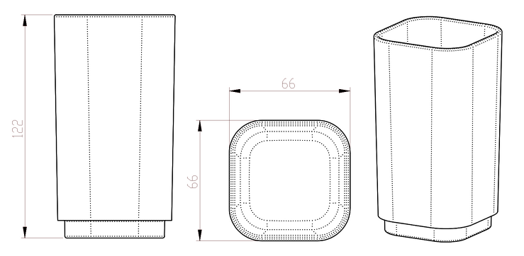 SEVENTY sklenka na postavení, bílá