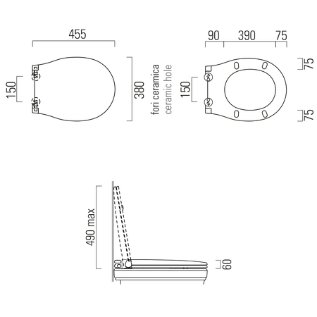 CLASSIC WC sedátko, ořech/chrom