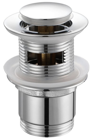 Umyvadlová výpust 5/4“, click-clack, malá zátka, tl.30-45mm, chrom