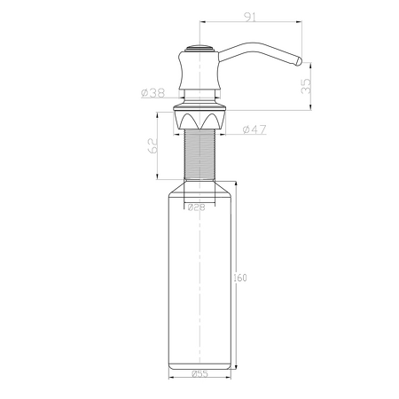 Zápustný dávkovač mýdla,retro,bronz