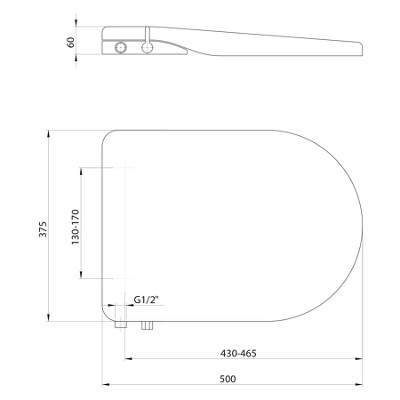 CLEAN STAR bidetové sedátko, D-tvar
