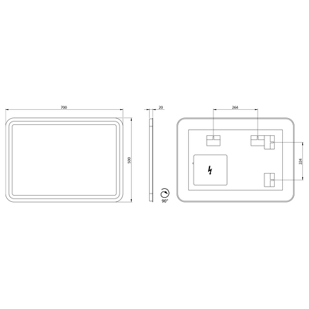 NYX LED podsvícené zrcadlo 500x700mm