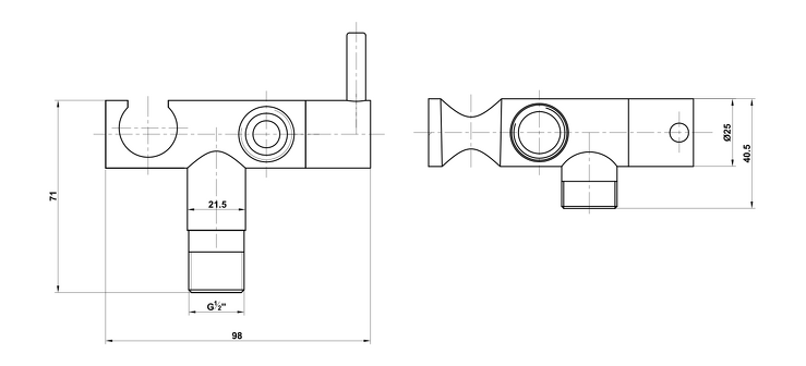 Nástěnný ventil s ruční bidetovou sprškou, chrom