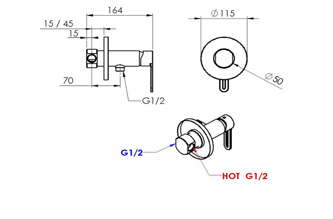 SAPHO podomítková baterie s bidet.sprškou