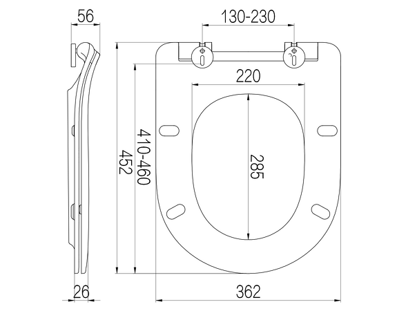 EDITA WC sedátko, SLIM, Soft Close, bílá
