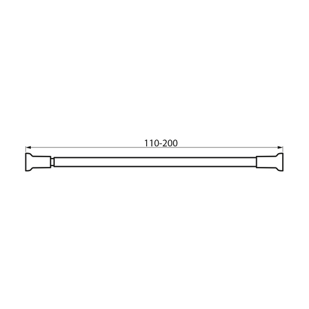 Teleskopická rozpěrná tyč 110-200cm, leštěný nerez