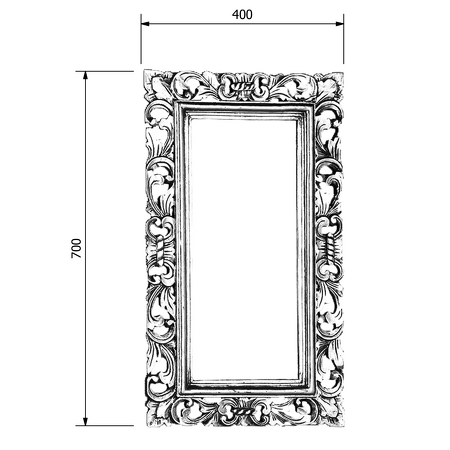 SAMBLUNG zrcadlo ve vyřezávaném rámu, 40x70cm, stříbrná