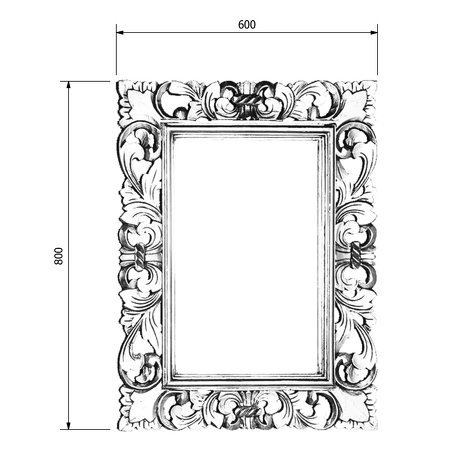 SAMBLUNG zrcadlo ve vyřezávaném rámu, 60x80cm, stříbrná