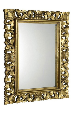 SCULE zrcadlo ve vyřezávaném rámu, 70x100cm, zlatá