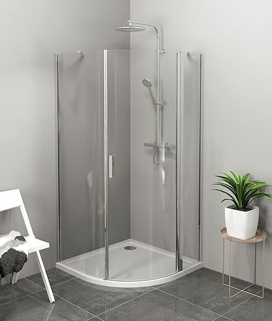 ZOOM LINE čtvrtkruhová sprchová zástěna 900x900mm, čiré sklo, pravá