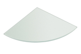 Police rohová, čtvrtkruhová 200x200x8mm, mléčné sklo náhledová fotka produktu