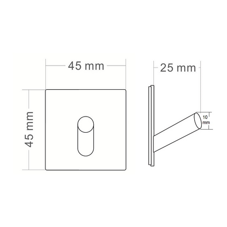 Samolepící háček, broušený nerez