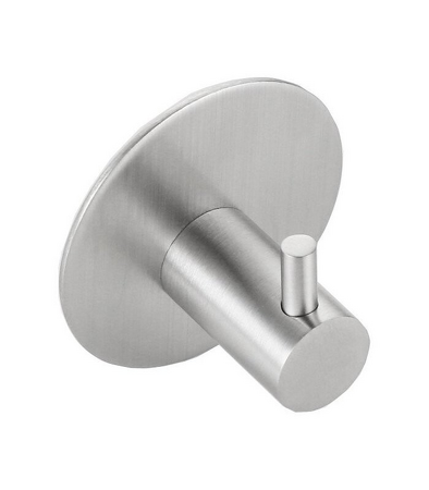 Samolepící háček, kulatý, broušený nerez