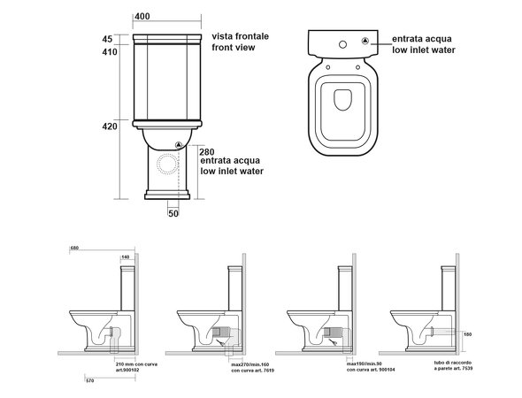 WALDORF WC kombi, spodní/zadní odpad, bílá-chrom