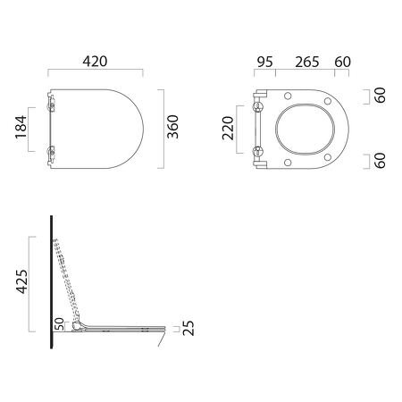 KUBE X, NORM sedátko, SLIM, Soft Close, duroplast, bílá