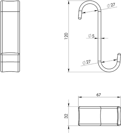 Háček na otopná tělesa, termoplast, bílá