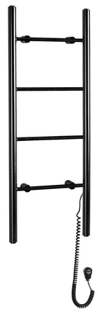 KARBO elektrický sušák ručníků, kulatý, 400x1120 mm, 87 W, černá mat