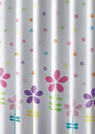 Sprchový závěs 180x180cm, polyester, květovaný barevný