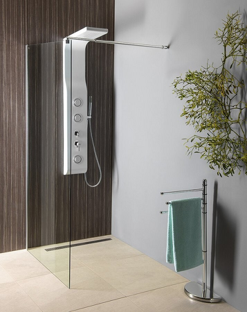 WALK-IN zástěna jednodílná k instalaci na zeď, 1000x1900 mm, sklo čiré