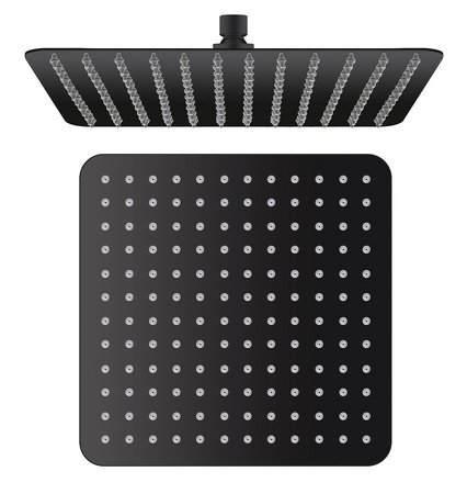 SLIM hlavová sprcha, 300x300x60mm, černá mat/nerez