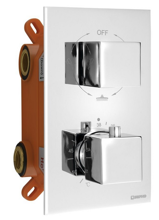 LATUS podomítková sprchová termostatická baterie, box, 3 výstupy, chrom