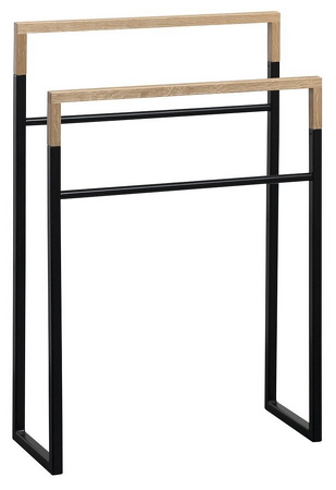 SKA stojan na ručníky 550x800x200mm, černá mat/dub