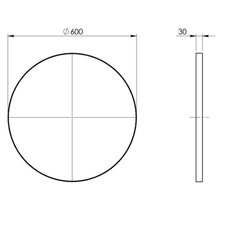 Zrcadlo kulaté průměr 60cm, plast ABS, černá matná