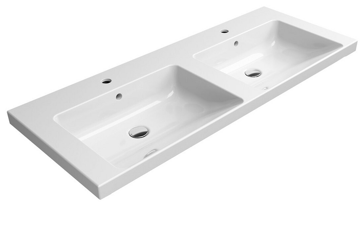 NORM keramické dvojumyvadlo 125x50 cm, bílá ExtraGlaze