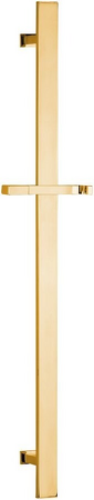 Sprchová tyč, posuvný držák, hranatá, 700 mm, zlato