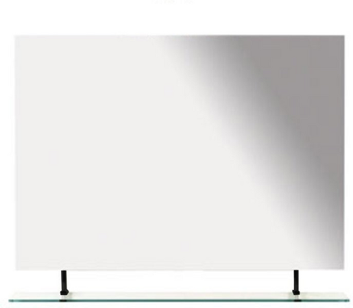 WEGA zrcadlo 900x800mm, s policí, černá mat
