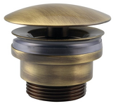 Umyvadlová výpust 5/4“, neuzavíratelná, velká krytka, tl.5-55mm, bronz náhledová fotka produktu