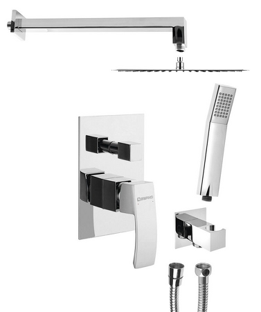 GINKO podomítkový sprchový set s pákovou baterií, 2 výstupy, chrom