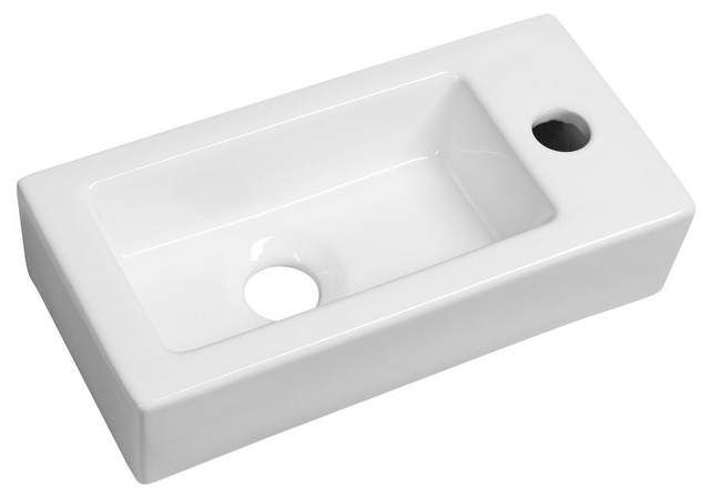 ZOE keramické umývátko 37x18 cm, otvor pro baterii vpravo